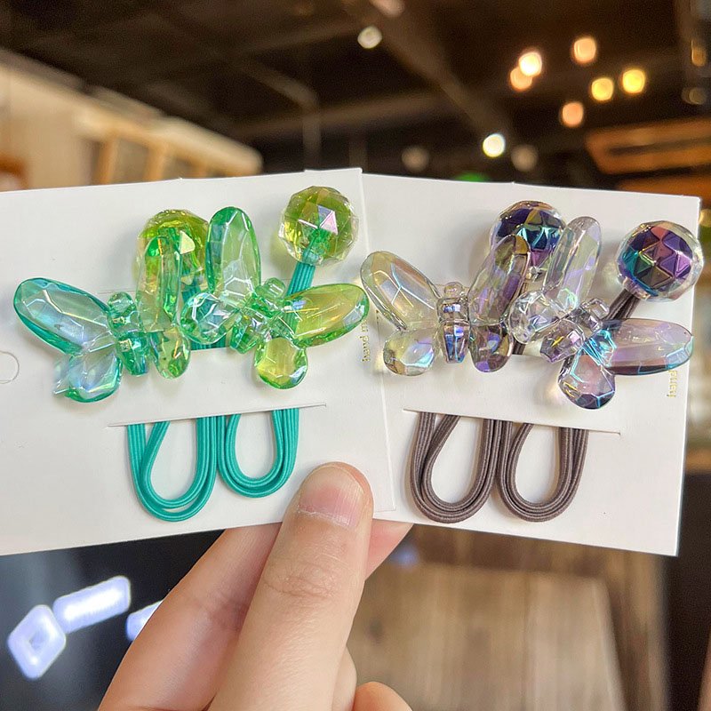 Wholesale Women Girls Elastic Butterfly Hair Band Korea Colorful Small Hair Ties Set Headdress