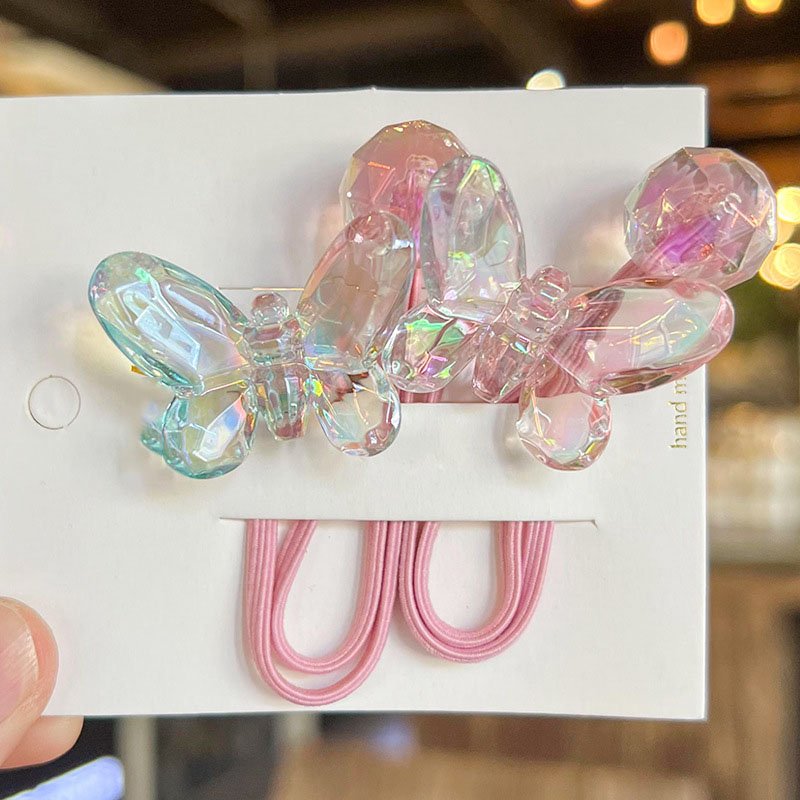 Wholesale Women Girls Elastic Butterfly Hair Band Korea Colorful Small Hair Ties Set Headdress