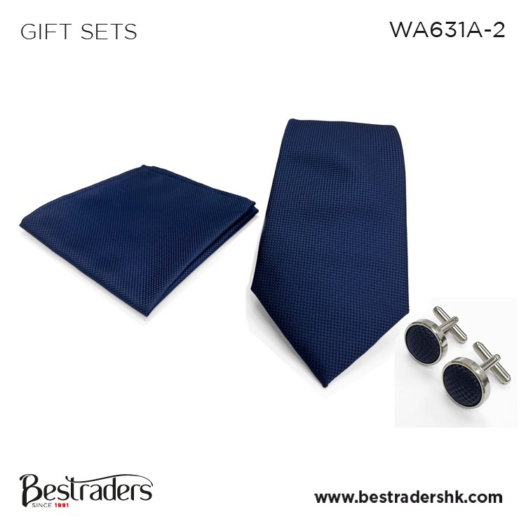 Men's Micro Woven Polyester Tie Handkerchief Cufflinks Gift Box Set for Formal Business Wear Stylish Accessory
