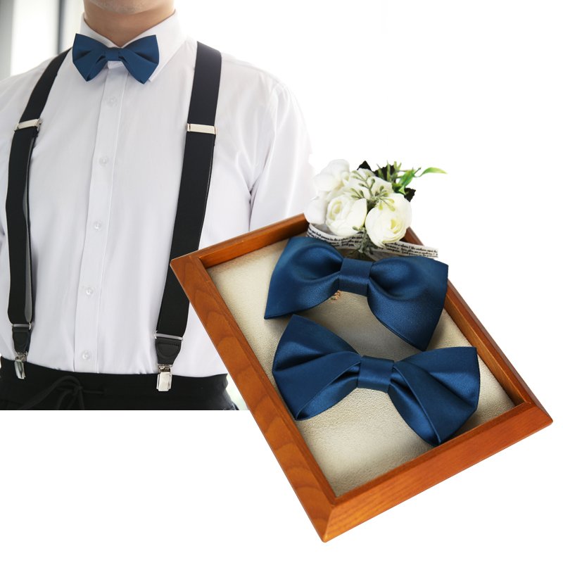 High Quality Mens Pretied Banded Adjustable Solid Color Bowtie