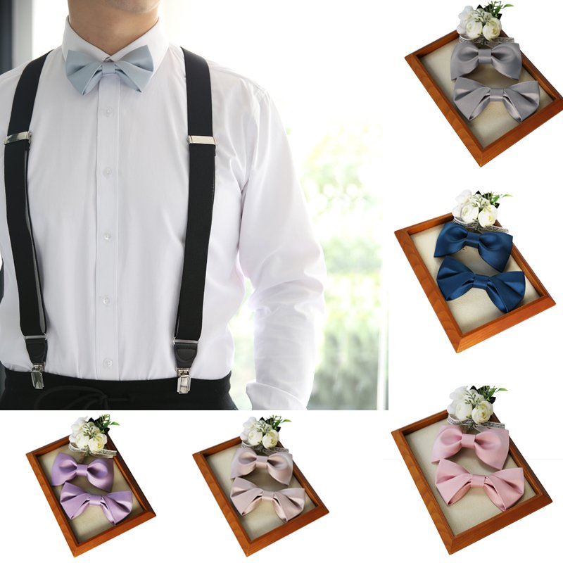 High Quality Mens Pretied Banded Adjustable Solid Color Bowtie