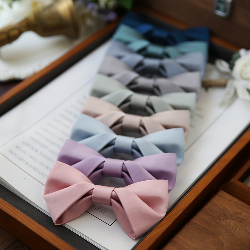High Quality Mens Pretied Banded Adjustable Solid Color Bowtie