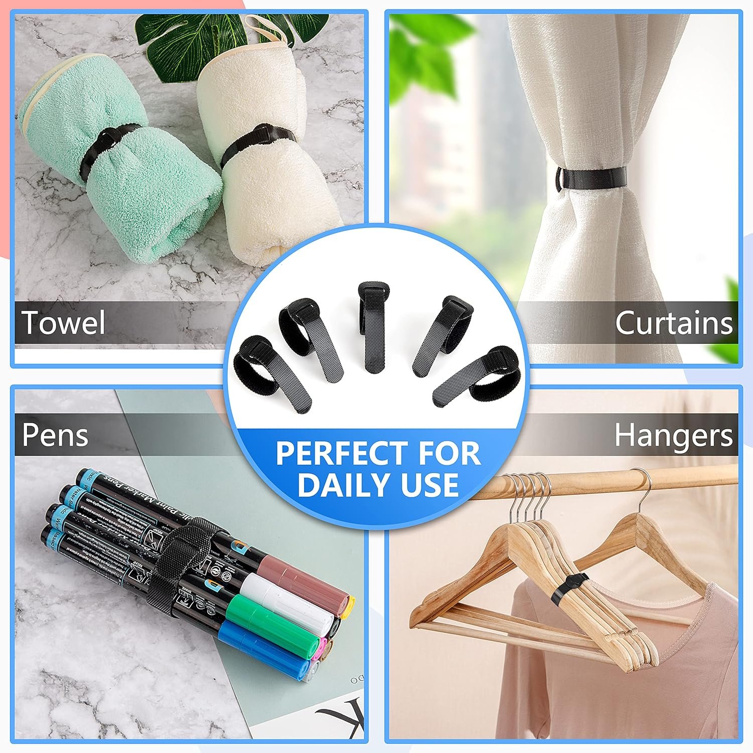 Reusable Fastening Cable Ties Self Adhesive Network Cable Manager Straps Wire Cord Organizer For Home Management