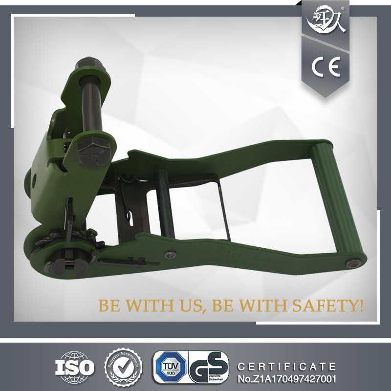 50MM 5T Ratchet Tie Down Metal Strap Buckle green color