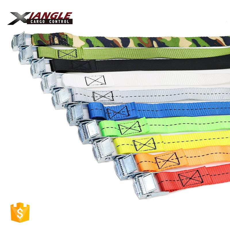 custom logo 1 inch 25mm 250kgs polyester cargo lashing strap cam buckle tie down straps