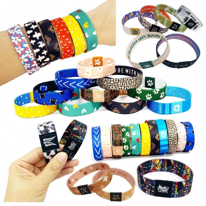 Stretch Elastic Fabric Wristband Men Tie Dye Fabric Wristbands Elastic Wristband Blank Fabric For Sublimation