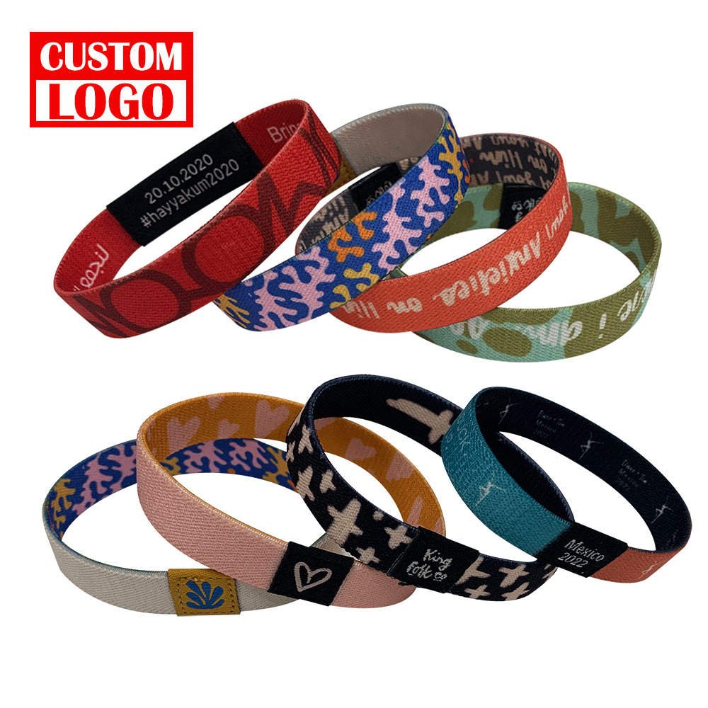 Stretch Elastic Fabric Wristband Men Tie Dye Fabric Wristbands Elastic Wristband Blank Fabric For Sublimation