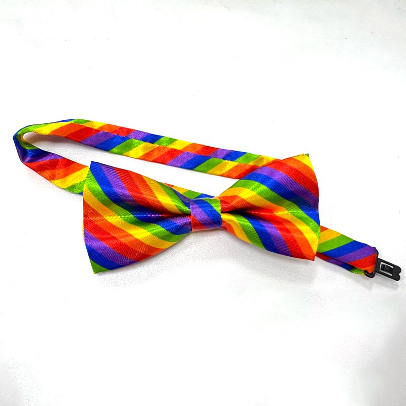 Cheap hot sale pride month necktie suspender polyester corbata casual style color zip ties bow tie lgbt colorful rainbow necktie