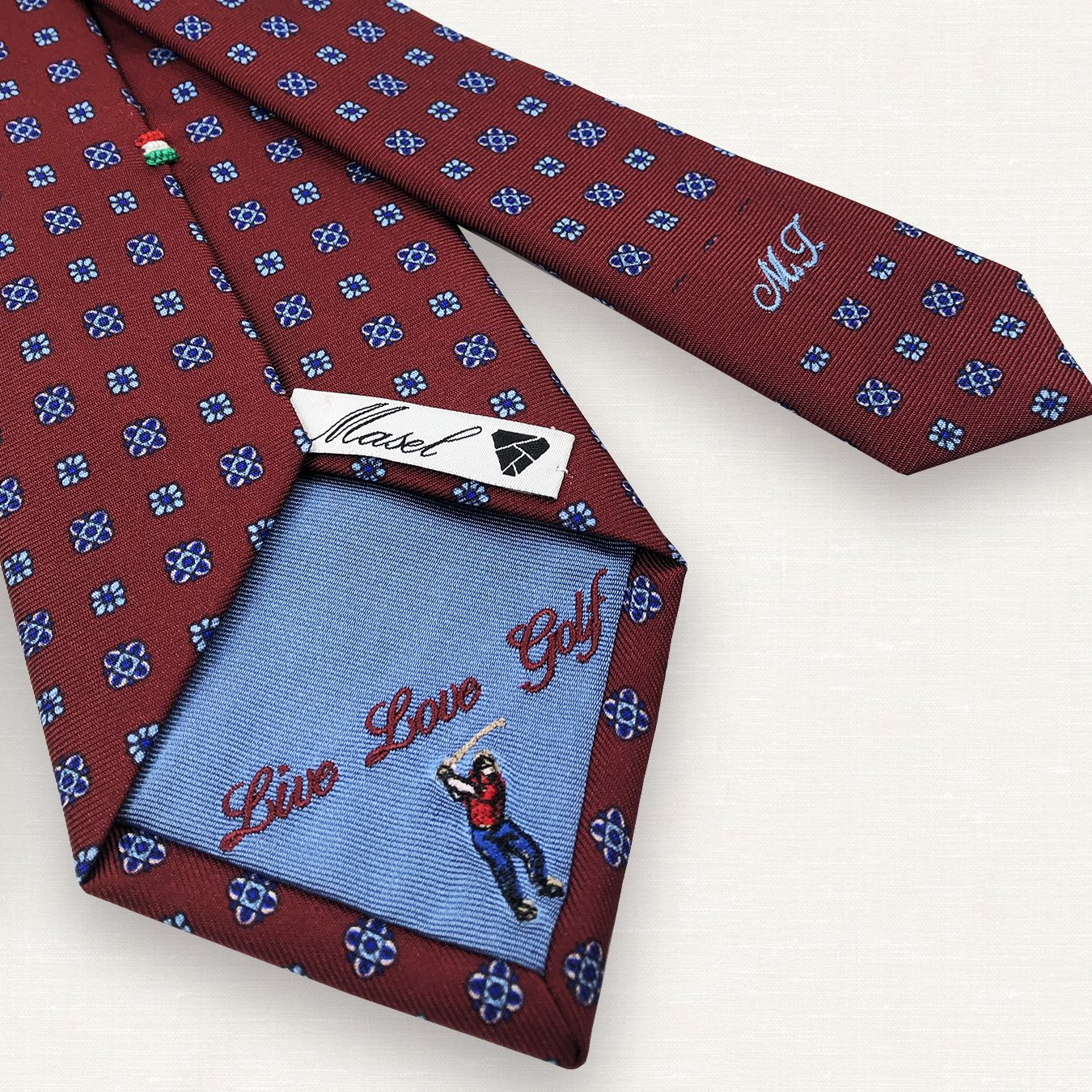 100% Made In Italy Silk Tie Connection Dark Blue And White Timeless Man Accessories Gift Idea For Father Day