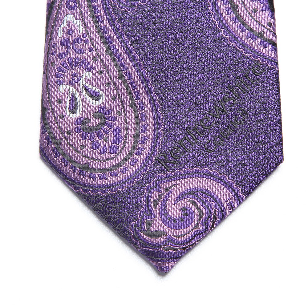 custom logo Men's Classic microfiber purple black paisley floral Tie Woven Jacquard Neck Ties necktie for men