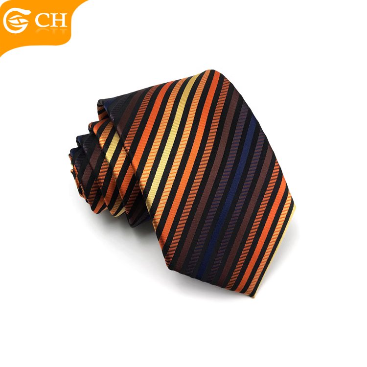 OEM Old Brand Chinese Manufacturers Latest Designer Colorful Striped Neckties Personalized Woven Custom logo Tie