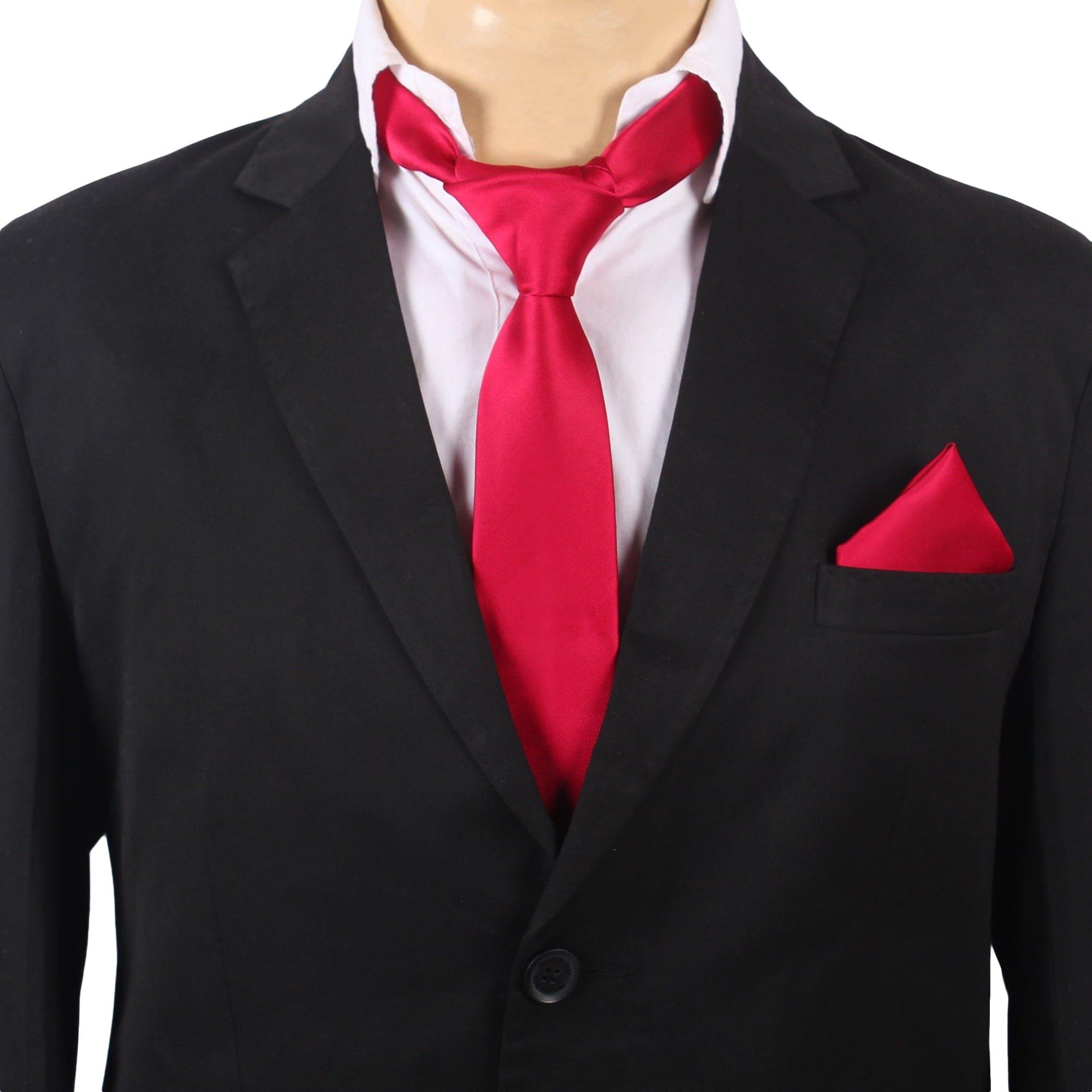 Dark Red Jacquard Necktie Solid 100% Silk Ties with Gift Box for Gifts