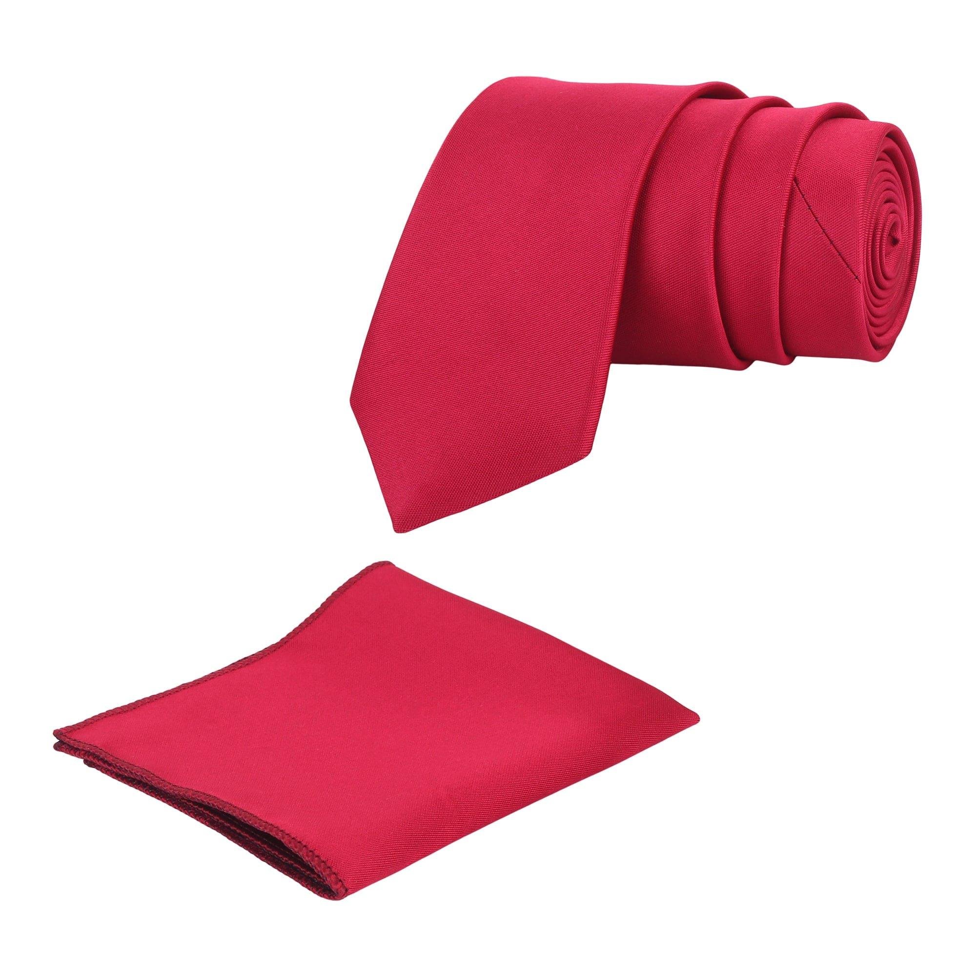 Dark Red Jacquard Necktie Solid 100% Silk Ties with Gift Box for Gifts