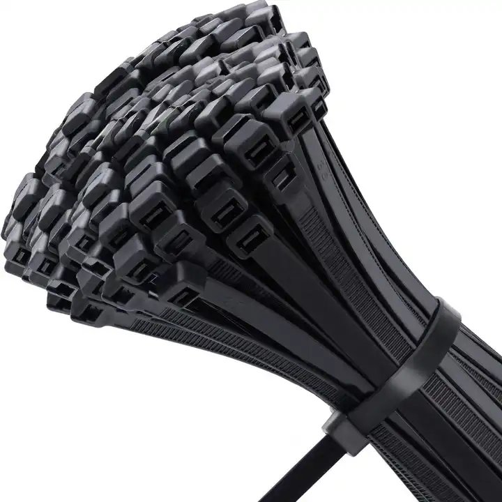 Free Sample 4.8x300mm Black Self-Locking Nylon 66 Cable Tie Wrap Plastic Fastener Zip Ties