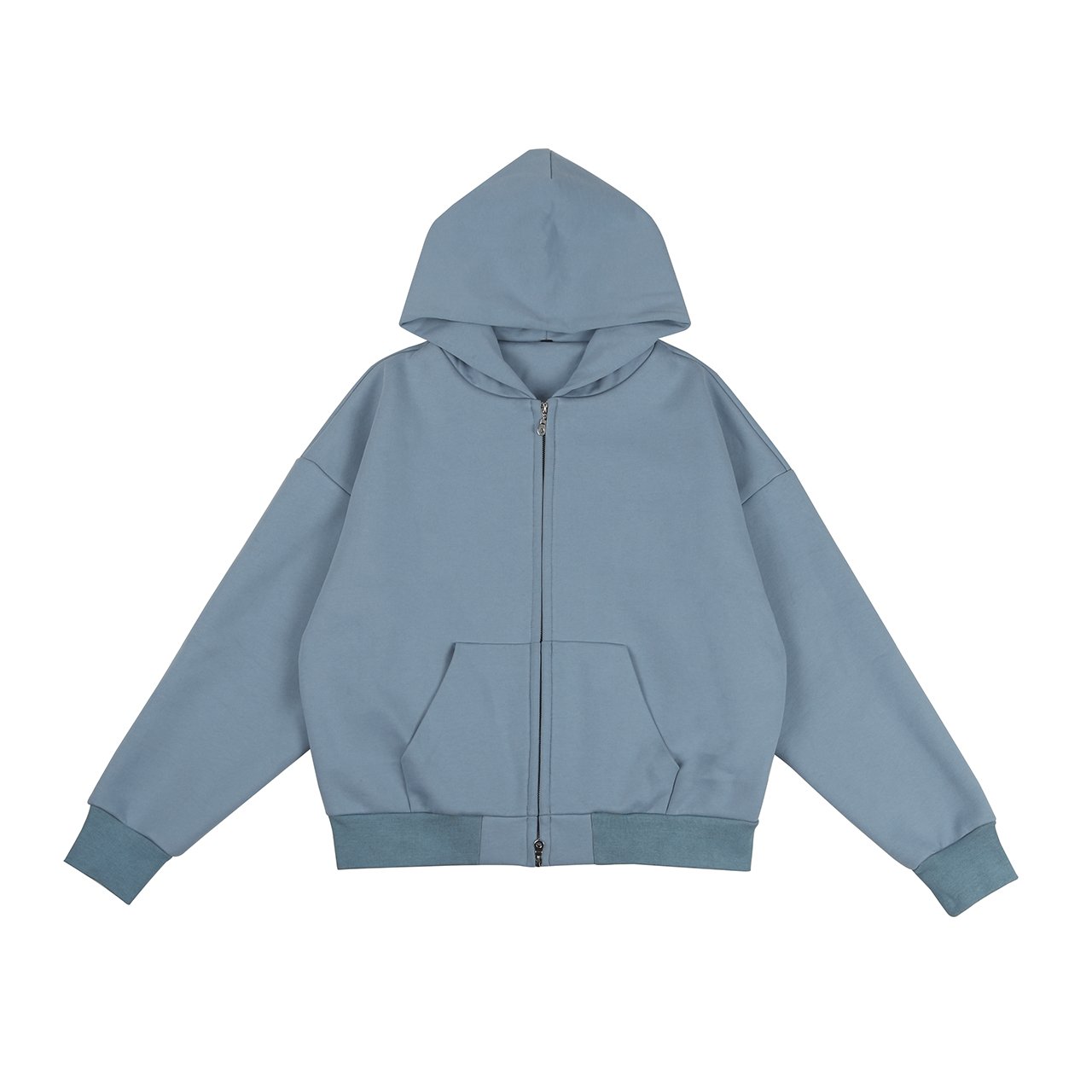 luxury plain 600gsm blank thick heavyweight cotton 100% blend french terry hoodie cropped double zipper custom zip up hoodie