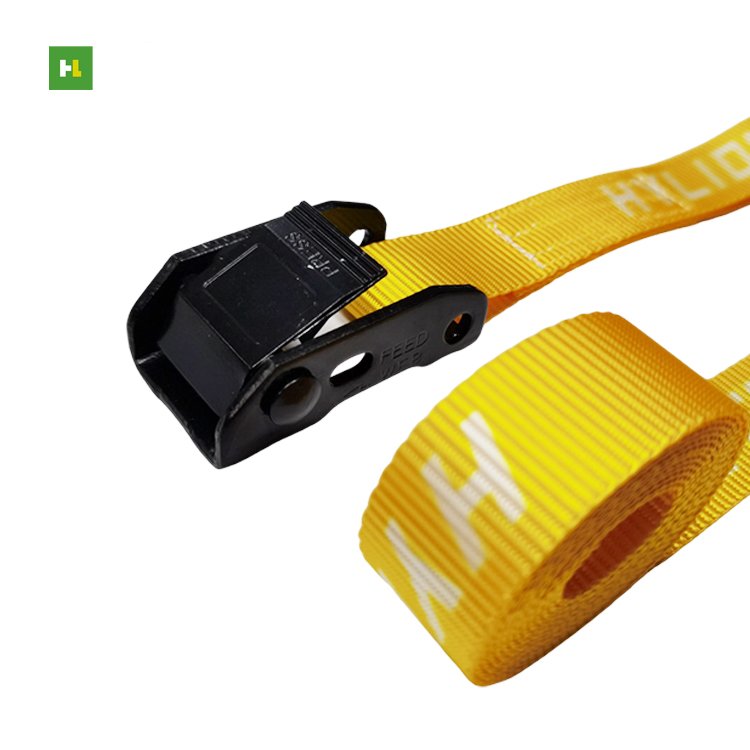 Custom Printing Logo Adjustable Motorcycle Tie Down Straps Cam Buckle Strap With S Hook