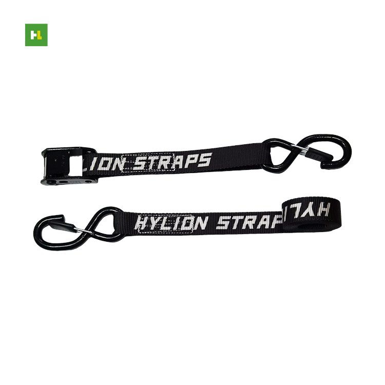 Custom Printing Logo Adjustable Motorcycle Tie Down Straps Cam Buckle Strap With S Hook