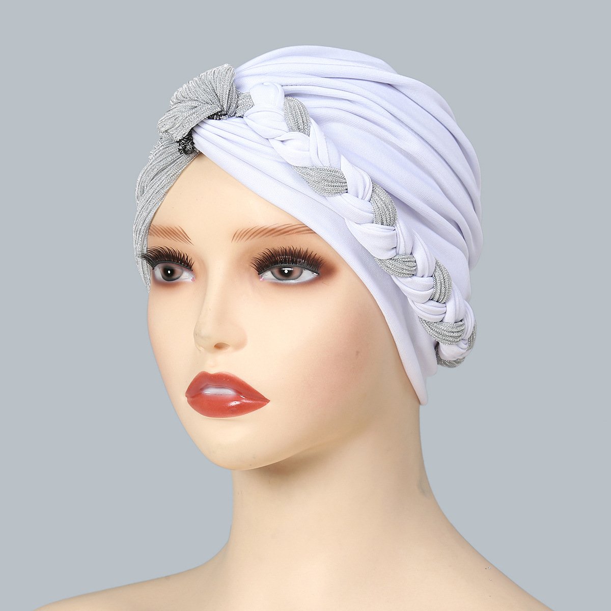 Zifeng OEM Colorblock Twisted Twisted Turban Hat Women's Breathable Baotou Hat Solid Color Fashionable Muslim Turban Hat