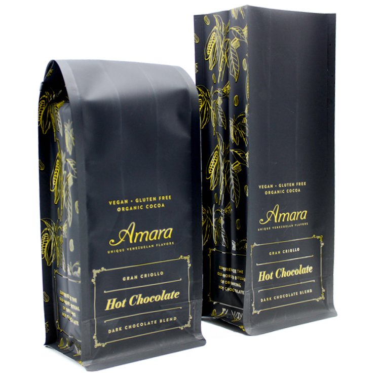 New design custom matte finish 12oz 340g resealable side gusset coffee bag gold printing with tin tie and valve