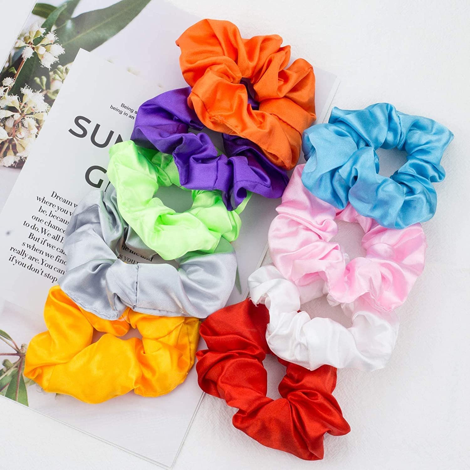 LED Light Hair Scrunchies Satin Elastic Bands Ties Ropes 3 Colors Light Modes Headband Ins Hair Accessories Glow in The Dark