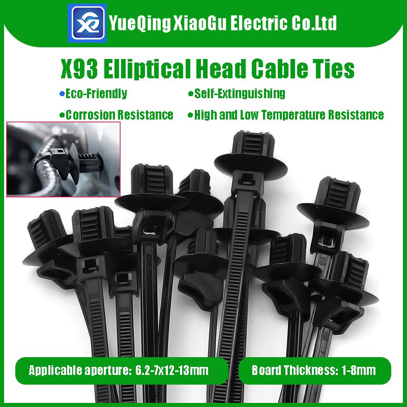 4.6*220mm Professional Click-Fastening: Push Mount Style Cable Zip Ties for Oval Hole Precision