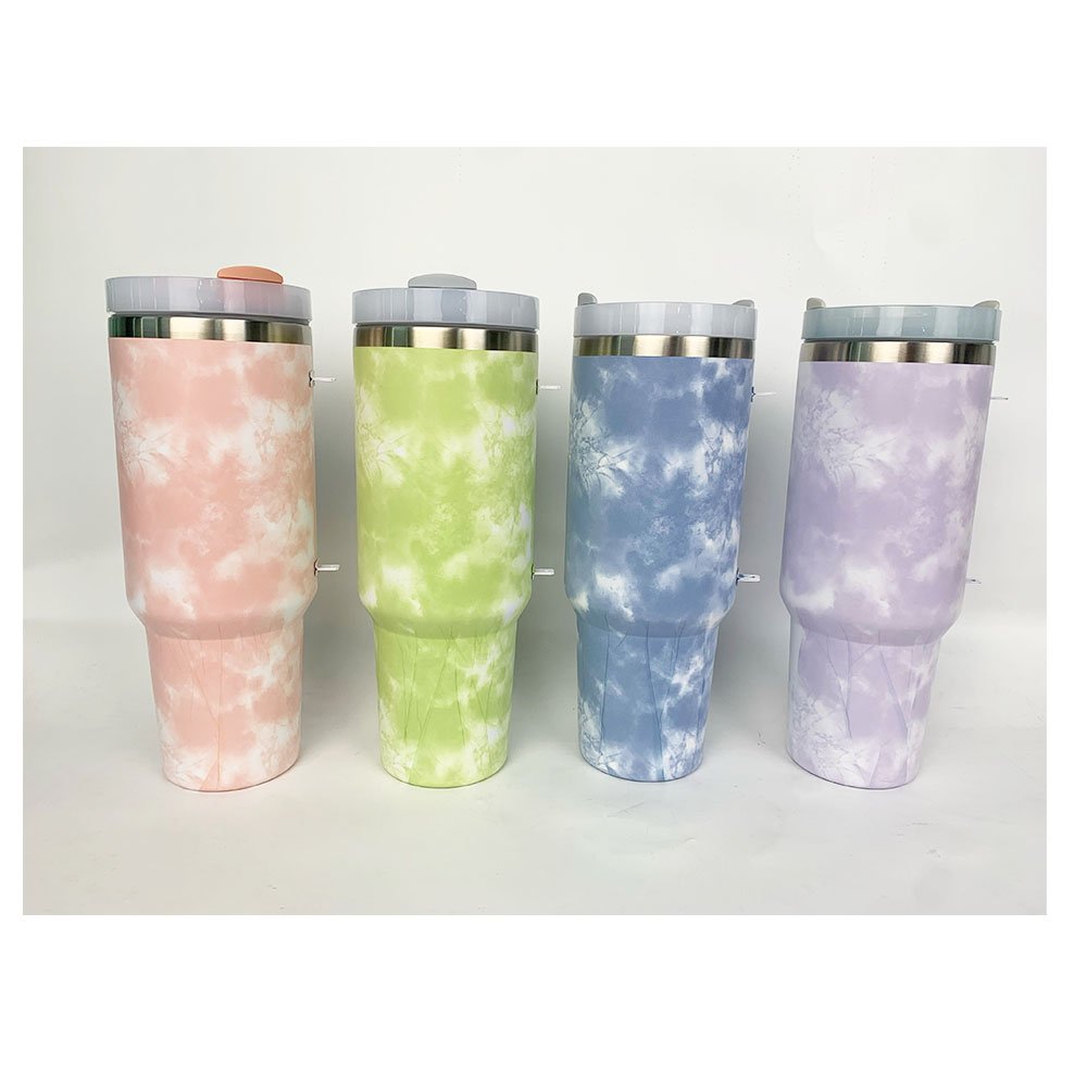2023 mug tie dye cup Adventure 40oz Tumbler H2.0 Customized Travel Car Mug With Handle And Straw and lid