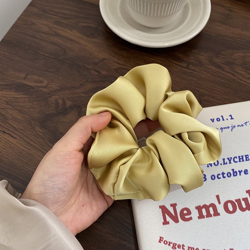 Fashion Solid Color Satin Silk Scrunchies Women Accessories Big Elastic Hair Band Ties Girls Hairband Wholesale Custom Logo