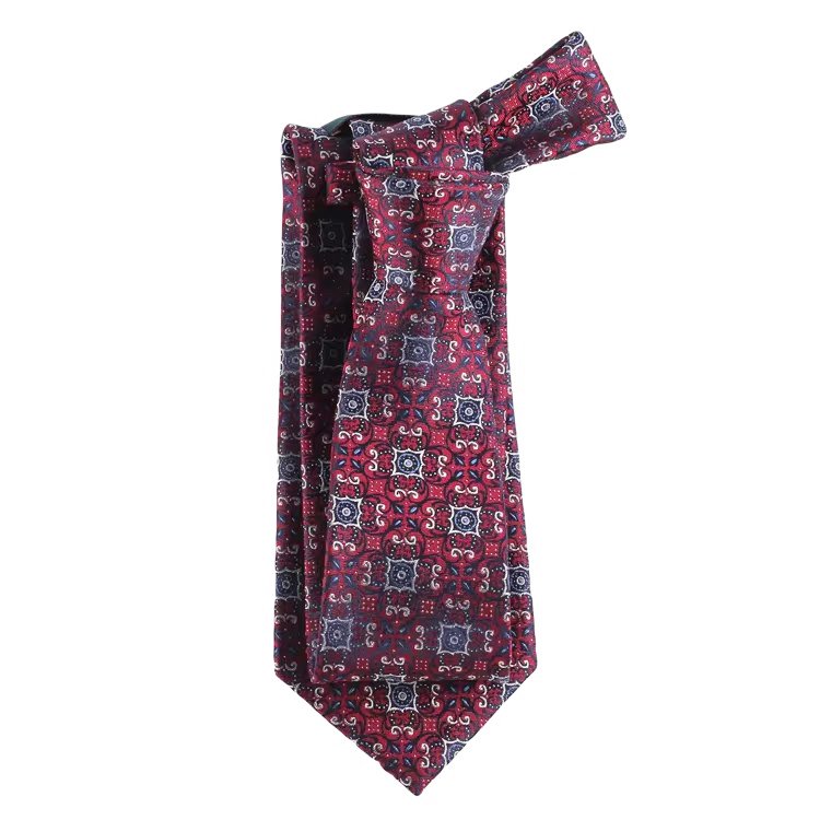 Fashion Accessories Medallion Pattern Luxury Italian Silk Jacquard Ties Custom Logo Business Wedding Necktie For Mens