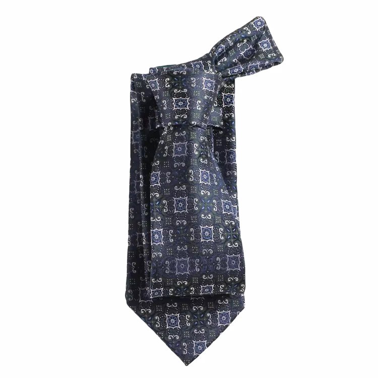 Fashion Accessories Medallion Pattern Luxury Italian Silk Jacquard Ties Custom Logo Business Wedding Necktie For Mens