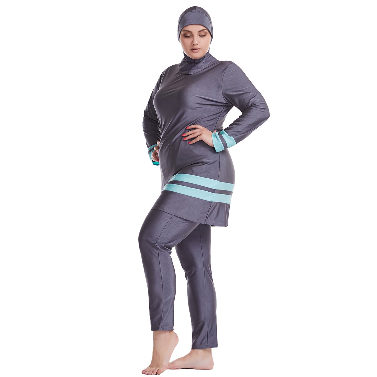 3PCS plus size burkinis muslim swimwear Islamic Swimsuit Modest swimwear Muslim Women Swimwear