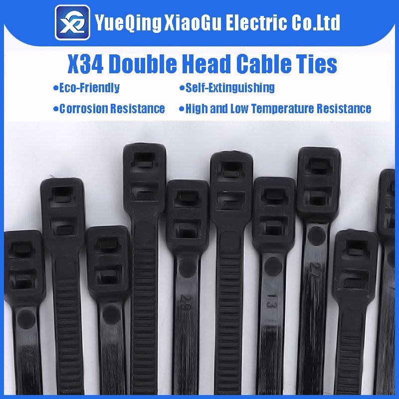 Ready to Ship High Quality Self-locking Plastic Nylon Zip Tie X34 Double Head Cable Ties
