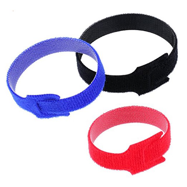 Custom logo printed colorful adjustable hook and loop cable ties