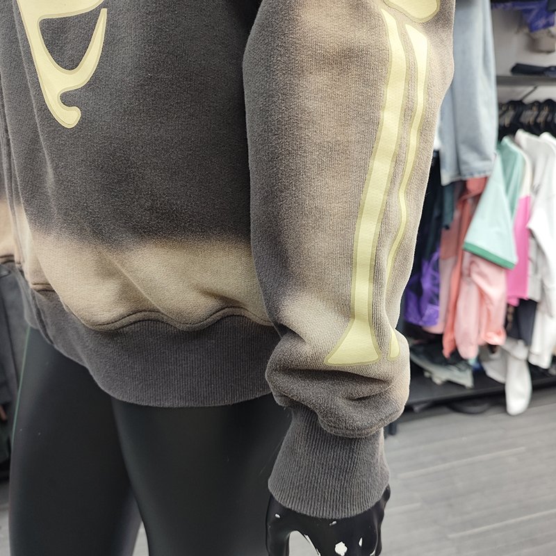 YSJY Streetwear Custom Screen Printed Oversized Plus Size Acid Washed Zipper Hoodies For Men