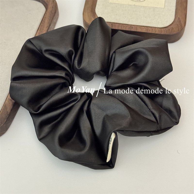 High quality Oversized 15 cm large leopard hair scrunchies silk black brown Elegant Hair accessories for women