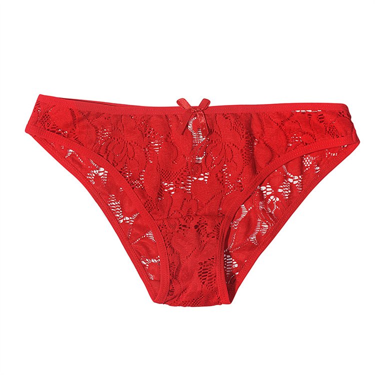 New bow tie girl lace hollow waist flower women's underwear