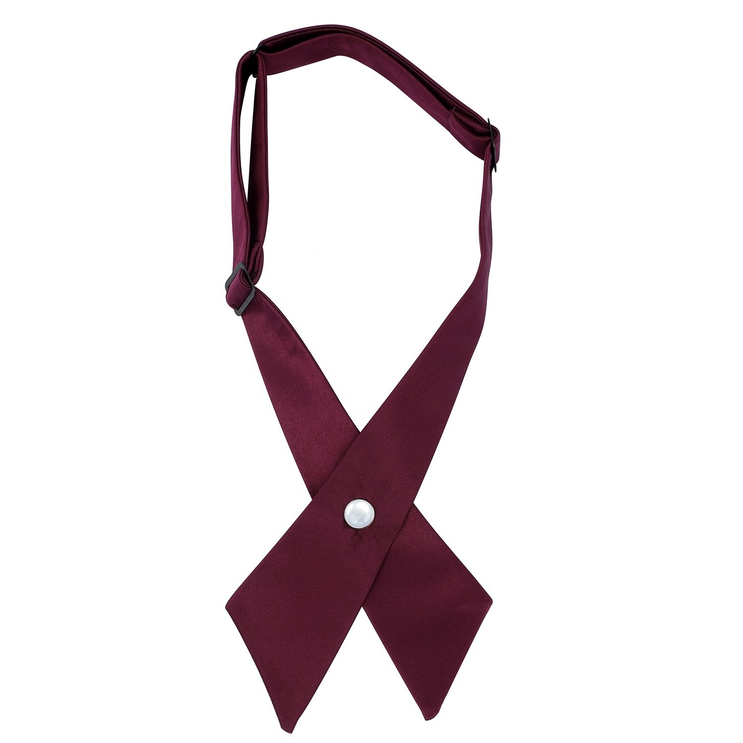Custom Made High Quality OEM Handsome Lower Price Solid Polyester Uniform Girls Western Cross Tie