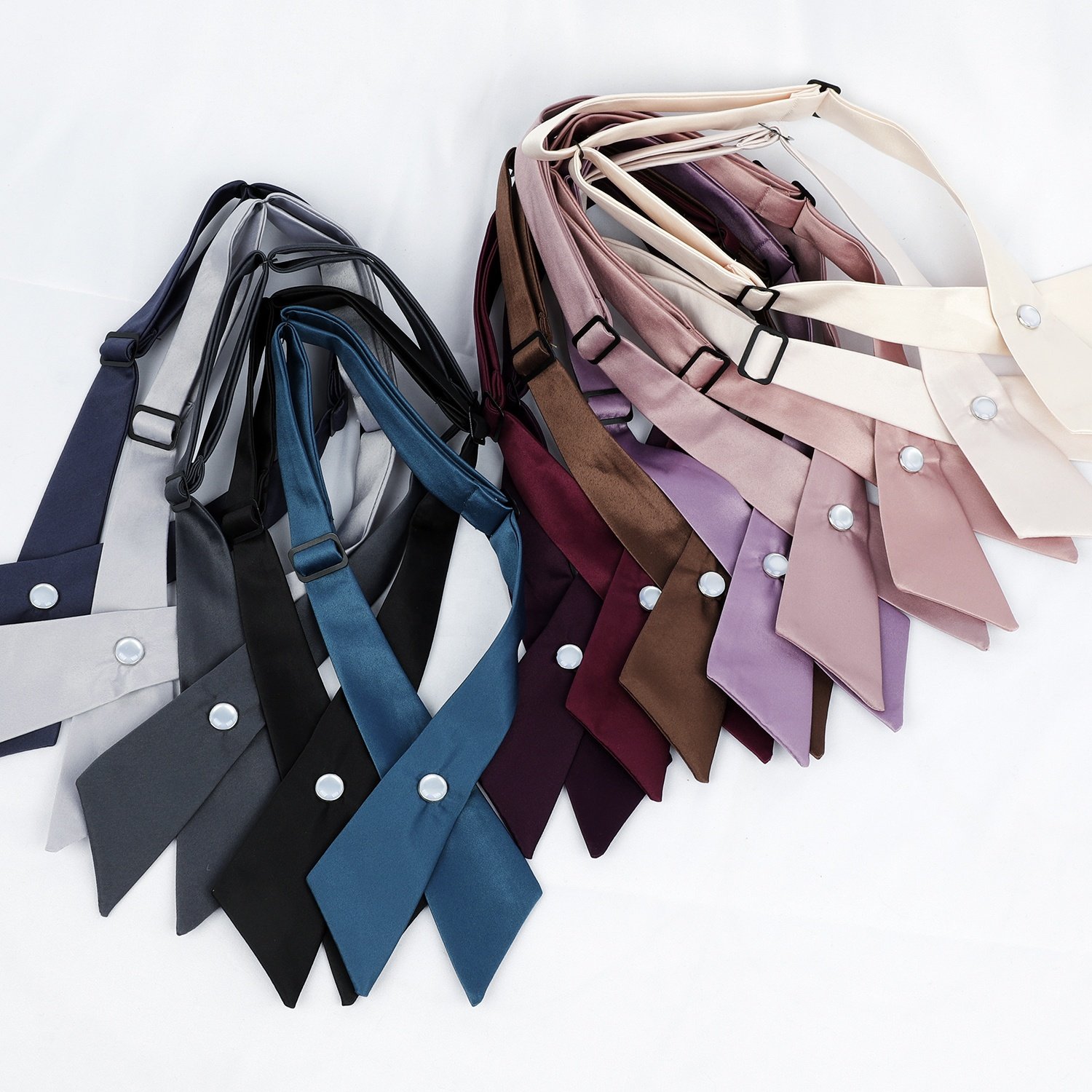 Custom Made High Quality OEM Handsome Lower Price Solid Polyester Uniform Girls Western Cross Tie