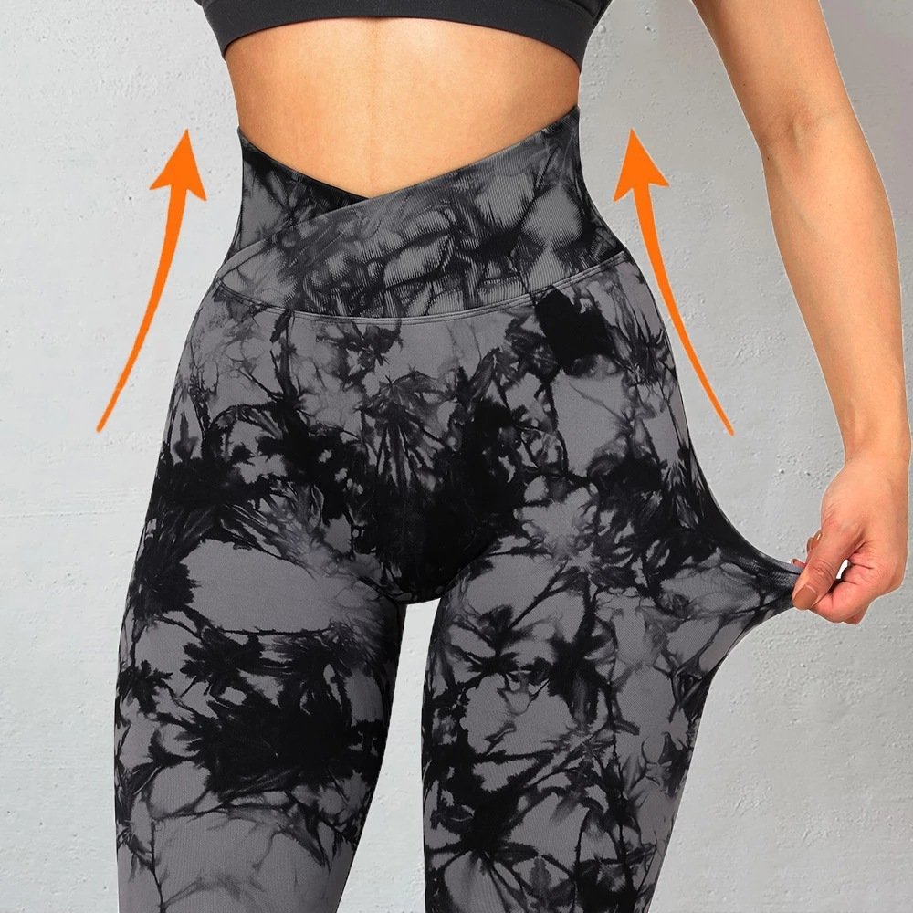 Tie Dye Fitness Legging Woman Push Up Workout Sport Leggings Women Scrunch Butt Female Outfit Gym Seamless Yoga pants wholesale