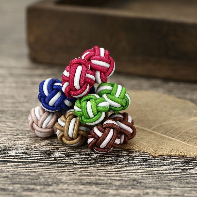 Factory custom men's silk knot cufflinks men and women elastic buckle
