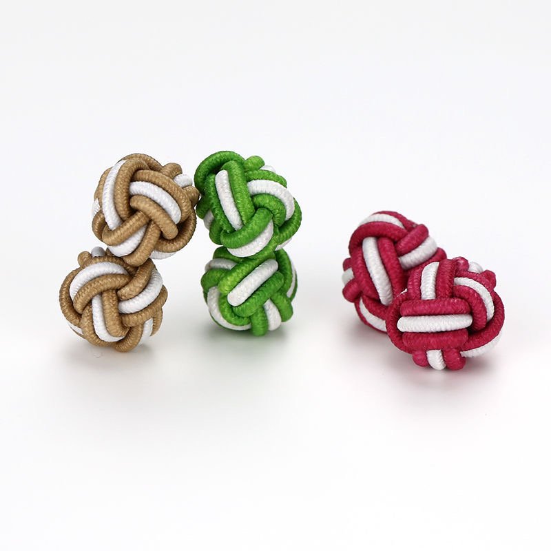 Factory custom men's silk knot cufflinks men and women elastic buckle