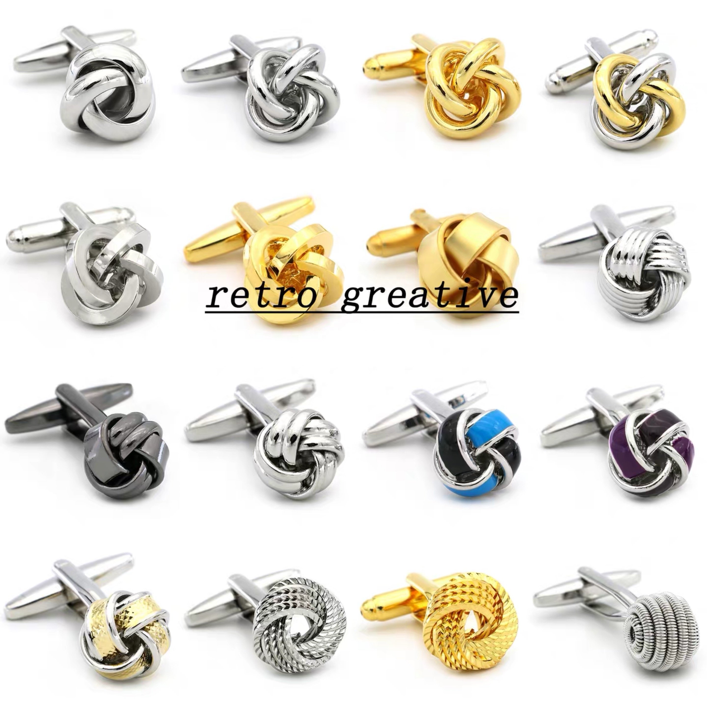 Factory custom men's silk knot cufflinks men and women elastic buckle