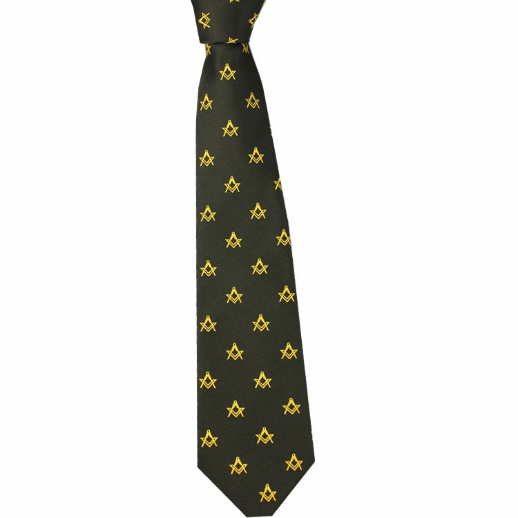 RunLin Factory Wholesale Luxury Handmade Polyester Woven Jacquard Fabric Custom Masonic Tie