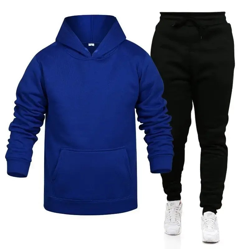 Heavyweight 100% Cotton Men Tracksuit Custom Blank Jogging Sweat Suit Men's Hoodies & Sweatshirts Jogger Set