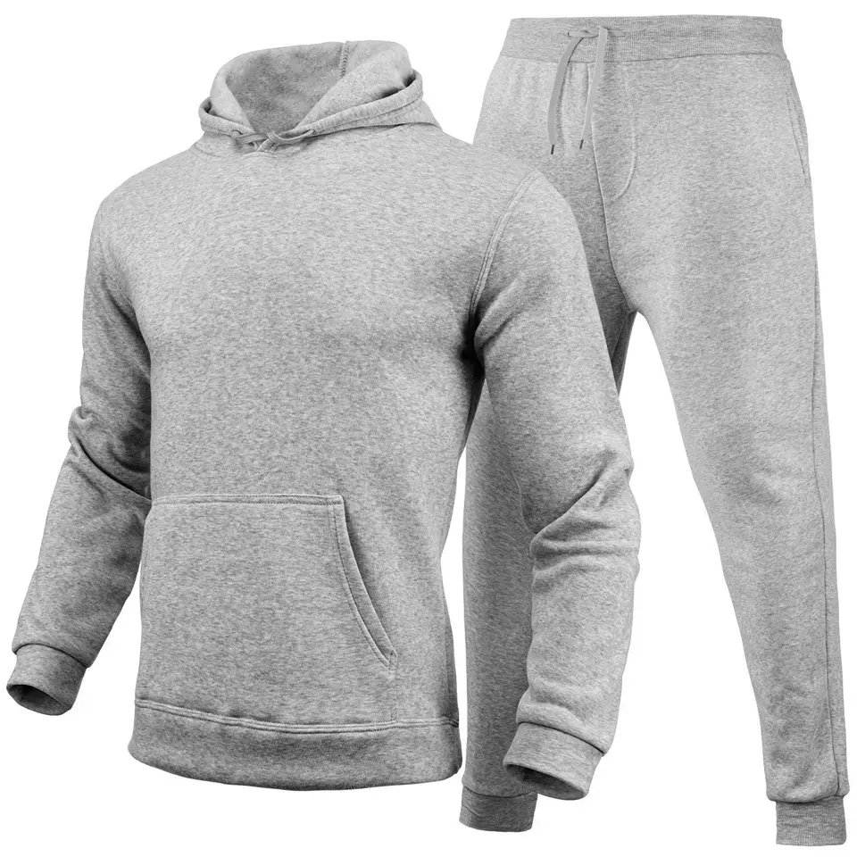 Heavyweight 100% Cotton Men Tracksuit Custom Blank Jogging Sweat Suit Men's Hoodies & Sweatshirts Jogger Set