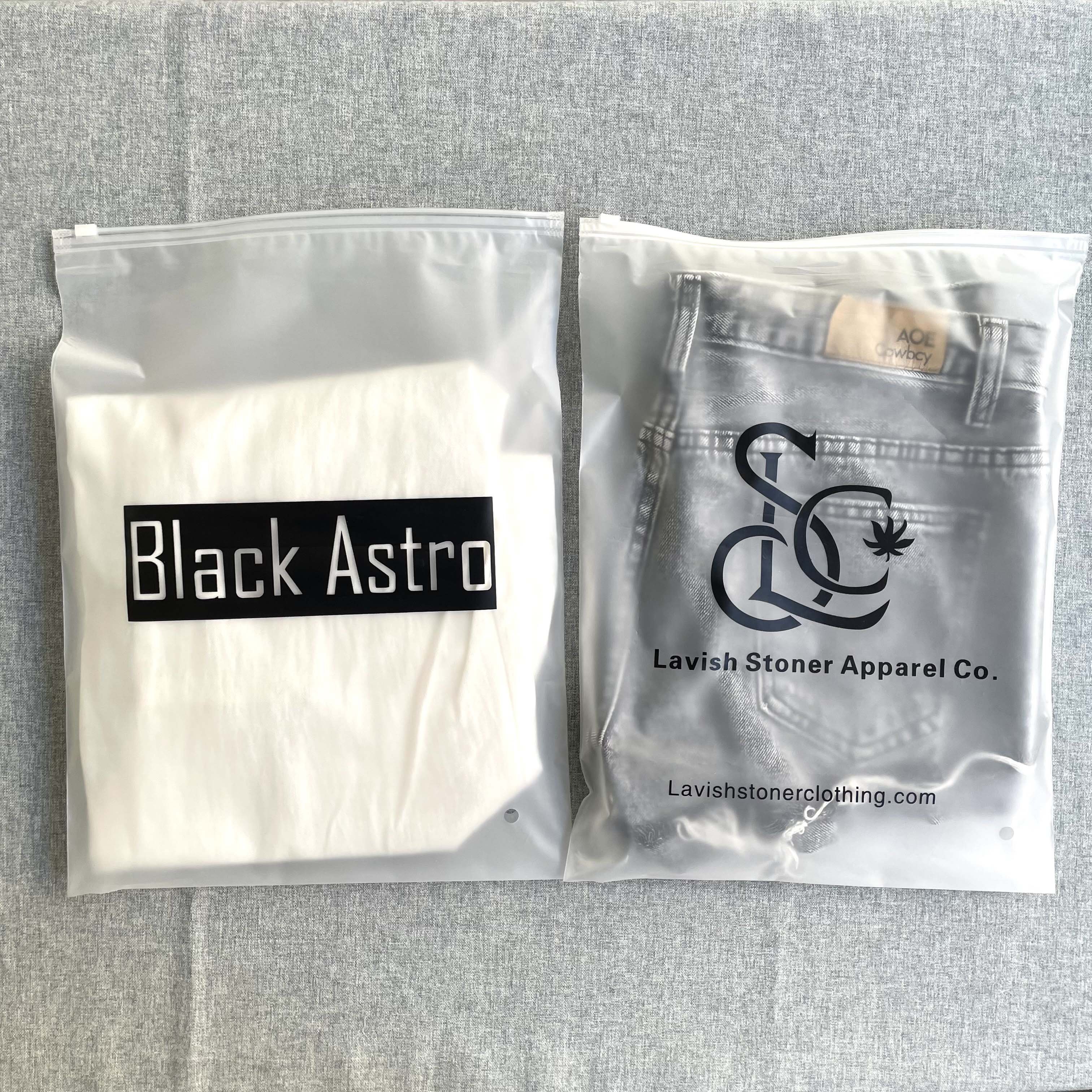 Popular Design Custom Frosted Plastic Bags Garment Zipper Packaging Bag, Biodegradable Slider Zip Lock Bag