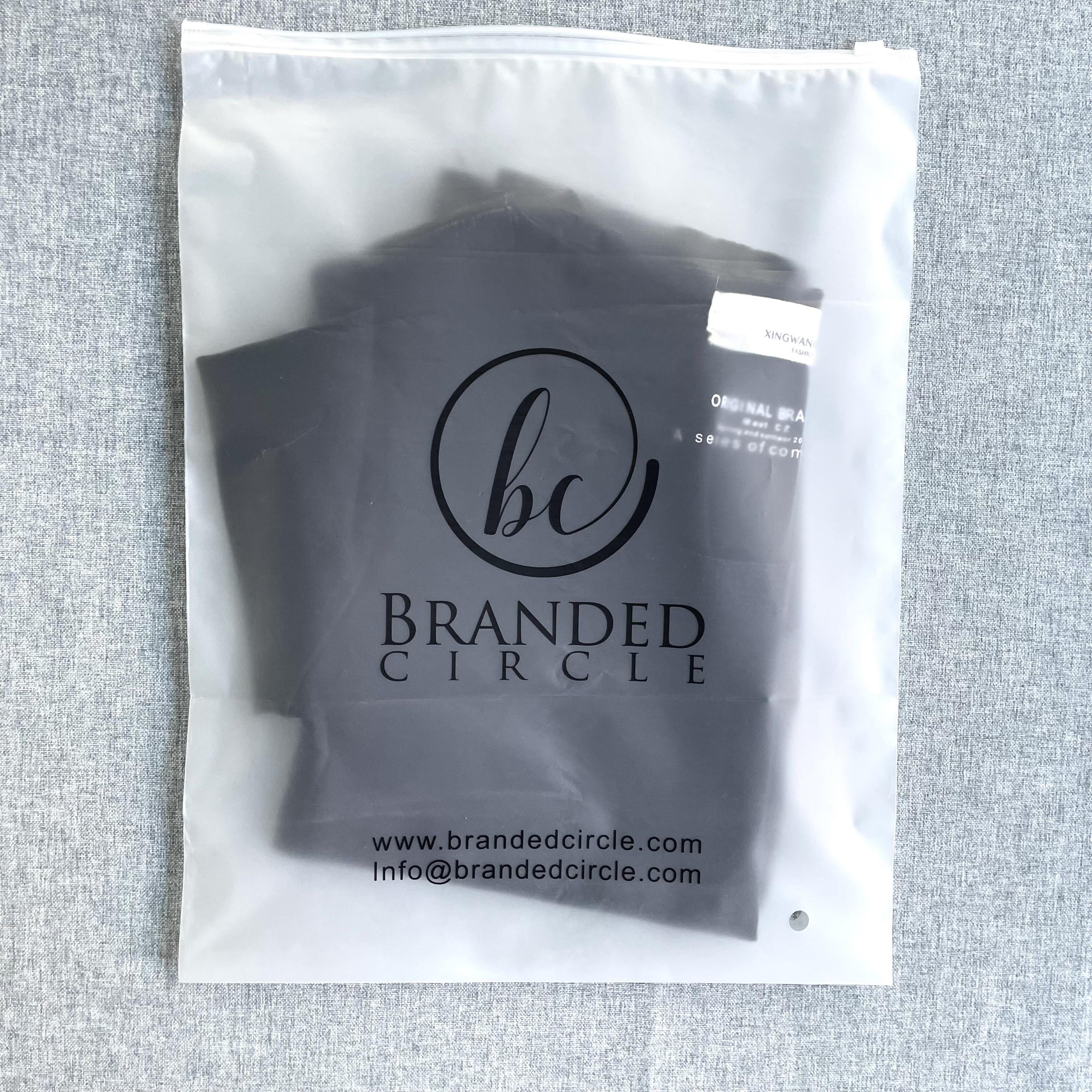 Popular Design Custom Frosted Plastic Bags Garment Zipper Packaging Bag, Biodegradable Slider Zip Lock Bag