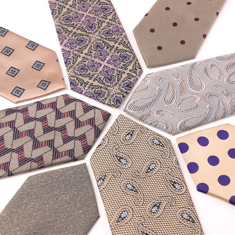 Cheap tie spring summer new brown retro flower business tie men's fashion polyester tie custom wholesale