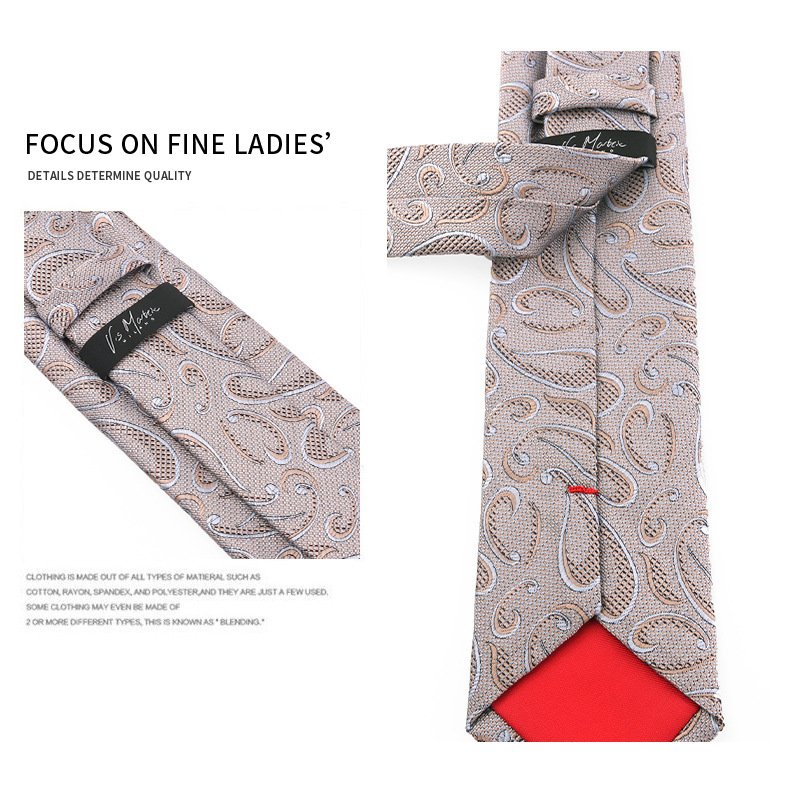 Cheap tie spring summer new brown retro flower business tie men's fashion polyester tie custom wholesale