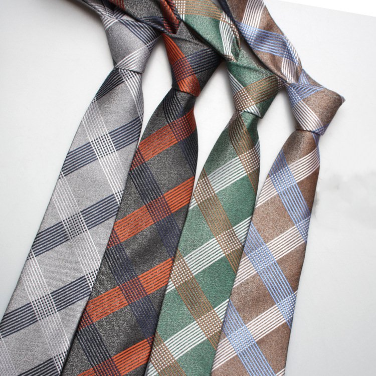 hot selling fashion accessories men plaid ties business casual polyester neckties with high quality