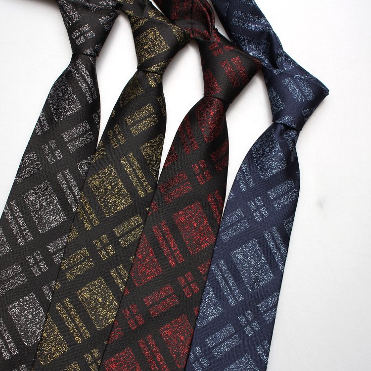 hot selling fashion accessories men plaid ties business casual polyester neckties with high quality